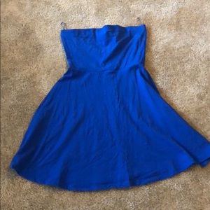 Express Strapless Royal Blue Dress